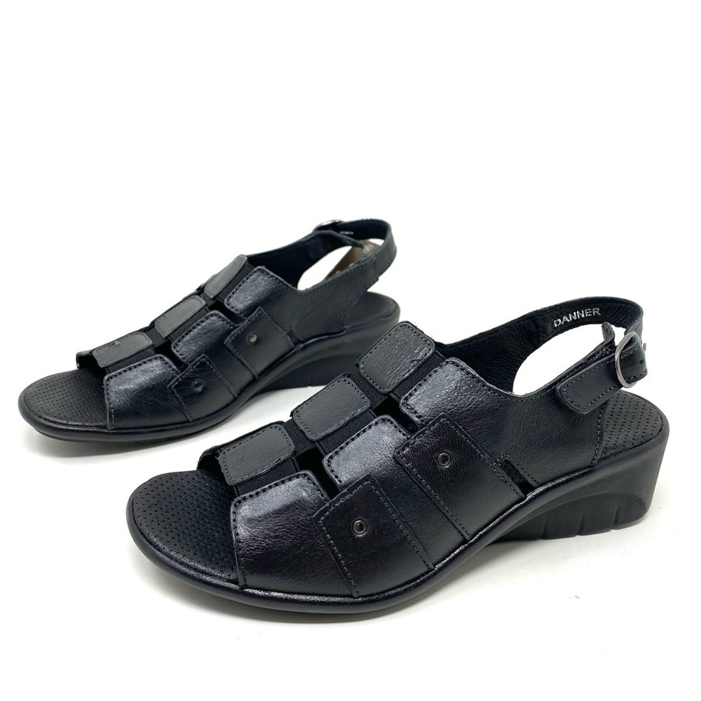 Spring Step Danner Black Leather Slingback Sandals